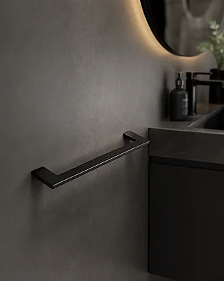 System Banyo Plain Uzun Havluluk Siyah Renk 15x80x450 mm (BA1027 004 AL6) - 1