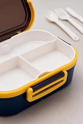 Plastik Mavi Lunchbox 2 Katlı 6 Bölmeli Sefer Tası, Yemek Kutusu (AMZ45) - SESE (1)
