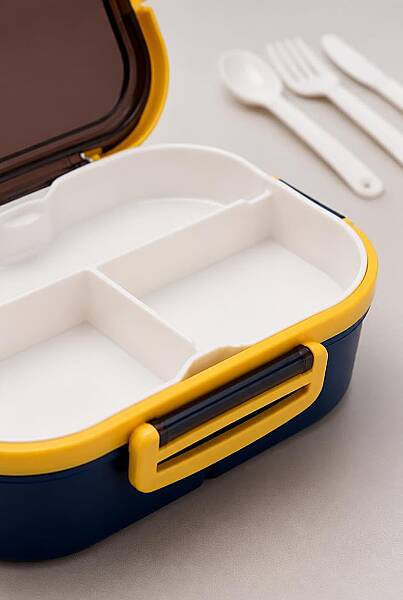 Plastik Mavi Lunchbox 2 Katlı 6 Bölmeli Sefer Tası, Yemek Kutusu (AMZ45) - 2