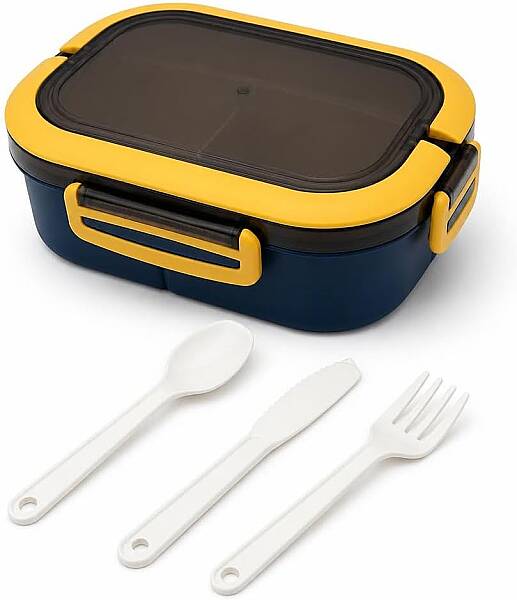 Plastik Mavi Lunchbox 2 Katlı 6 Bölmeli Sefer Tası, Yemek Kutusu (AMZ45) - 8