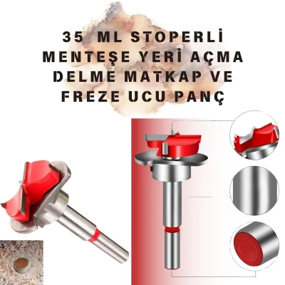 Pratikmen 35 Mm Stoperli Menteşe Yeri Açma Delme Matkap Ve Freze Ucu Panç (SL0543) - 4