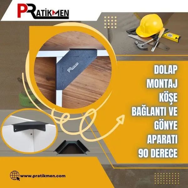 Pratikmen Dolap Montaj Köşe Bağlantı ve Gönye Aparatı 90 Derece (SL0517) - 4