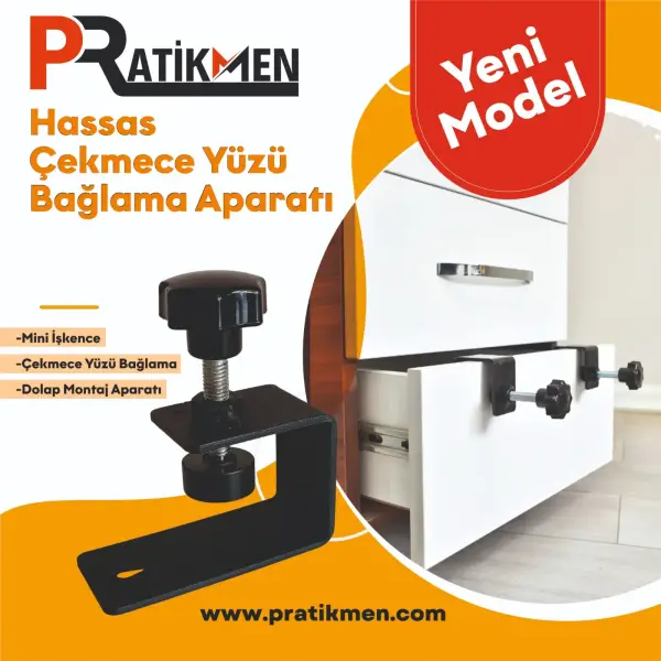 Pratikmen Hassas Çekmece Yüzü Bağlama Aparatı (SL0514) - 6