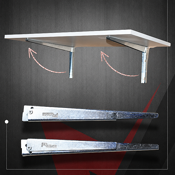Pratikmen Katlanır Duvara Monte Aç Kapa Masa Ayağı L Masa Konsolu 40 cm (SL0556) - 2