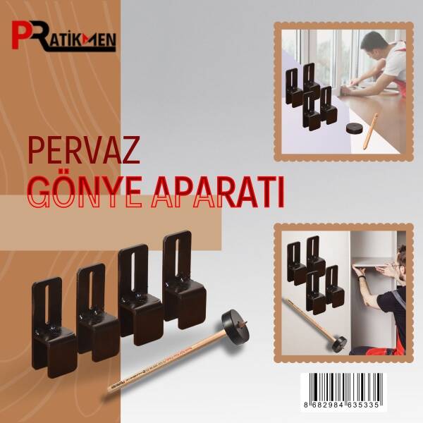 Pratikmen Pervaz Gönye Aparatı 4lü ve Duvar Çizim Kalemi (SL0520) - 4