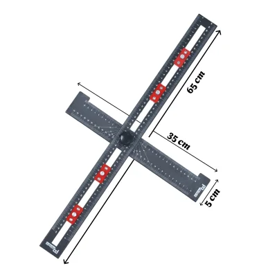 Pratikmen T Cetveli 60 Cm Gönye Açılı Kulp ve Delik Delme Şablonu -S- (SL0563) - 2