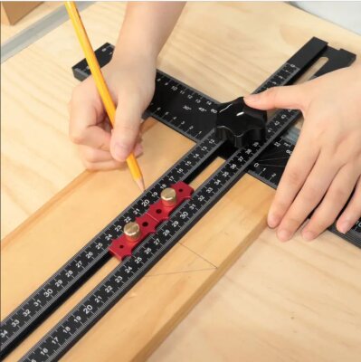 Pratikmen T Cetveli 60 Cm Gönye Açılı Kulp ve Delik Delme Şablonu -S- (SL0563) - 3