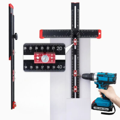 Pratikmen T Cetveli 60 Cm Gönye Açılı Kulp ve Delik Delme Şablonu -S- (SL0563) - 4