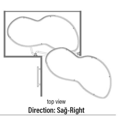 Pyramith Kör Köşe Fasülye Krom 45 cm Sağ Mekanizma (C-3021-KR) - 3