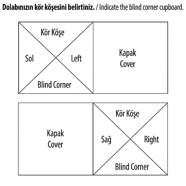 Pyramith Kör Köşe Fasülye Krom 45 cm Sağ Mekanizma (C-3021-KR) - 3