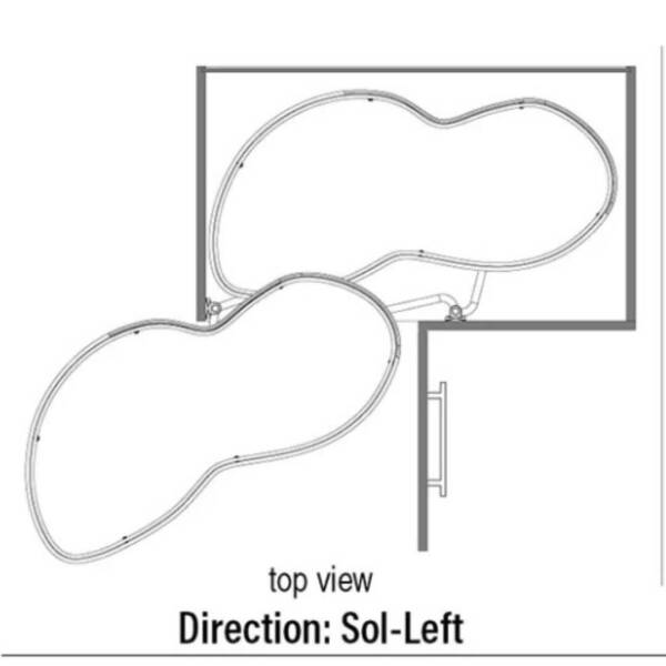 Pyramith Kör Köşe Fasülye Krom 45 cm Sol Mekanizma (C-3020-KR) - 3