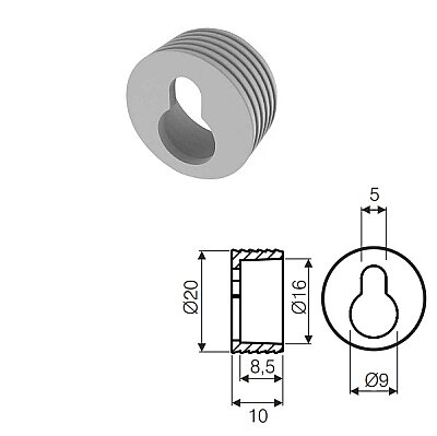 Mesan Gömme Tablo Askısı Plastik 20mm (105-03-05-302) - 3