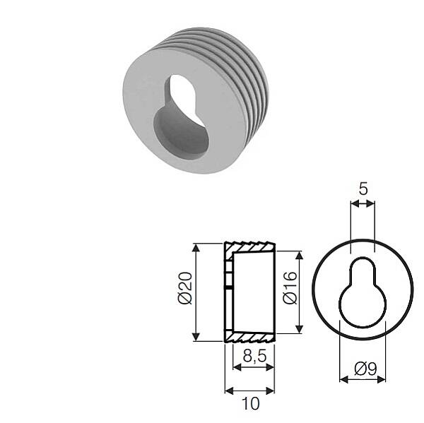 Mesan Gömme Tablo Askısı Plastik 20mm (105-03-05-302) - 3
