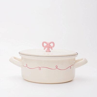 Rebel Bow Emaye 18cm Kısa Tencere (EMAY4) - Emaylab