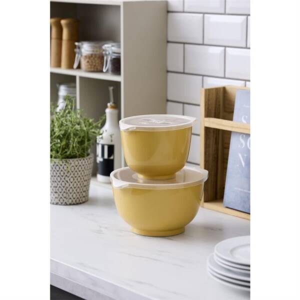 Rosti Margrethe Kapaklı Saklama Kabı Seti 2 Parça (1,5 + 3 Litre) Hardal Rengi (RS 29937) - 1