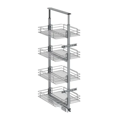 Starax Tel Hasır Sepetli Teleskopik Kiler 3 Sepet Krom Modül 30cm (S-1107-C) - 2