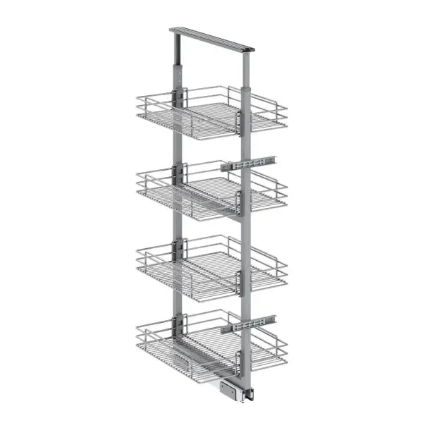 Starax Tel Hasır Sepetli Teleskopik Kiler 3 Sepet Krom Modül 30cm (S-1107-C) - 2