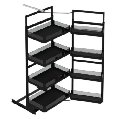 Starax 45cm Premium İkiz Kiler 6 Sepetli Kiler Antrasit Renk (S-1227-P-A) - 2
