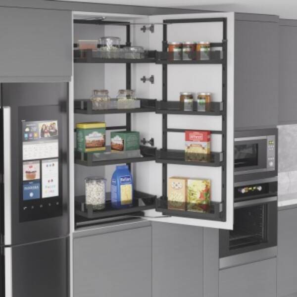 Starax 45cm Premium İkiz Kiler 6 Sepetli Kiler Antrasit Renk (S-1227-P-A) - 1
