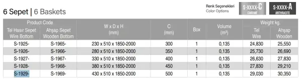 Starax 50cm Gizli Raylı Frenli 6 Tel Hasır Sepetli Kiler Krom Renk (S-1929-C) - 4