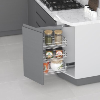 Starax 25cm Yandan Gizli Raylı Ünite (45 Derece) Tel Krom Renk (S-2202-C) - 1