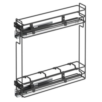 Starax Gizli Raylı Şişelik (Tek Açılım) - Sağ 15cm - Antrasit (S-2421-A) - 2
