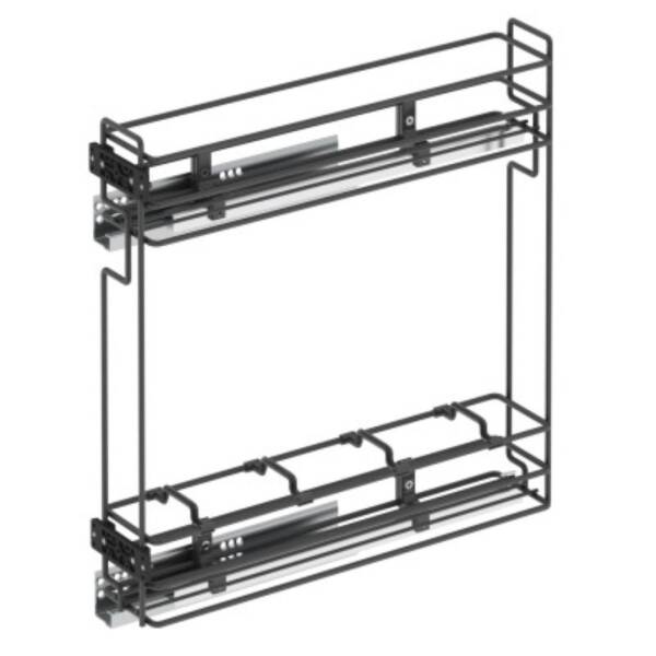 Starax Gizli Raylı Şişelik (Tek Açılım) - Sağ 15cm - Antrasit (S-2421-A) - 2