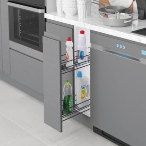 Starax Gizli Raylı Deterjanlık (Tek Açılım) Tel - Sağ 25cm - Antrasit (S-2424-A) - 1
