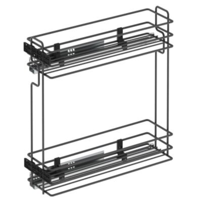 Starax Gizli Raylı Deterjanlık (Tek Açılım) Tel - Sağ 25cm - Antrasit (S-2424-A) - 2