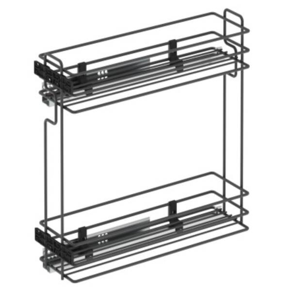 Starax Gizli Raylı Deterjanlık (Tek Açılım) Tel - Sağ 25cm - Antrasit (S-2424-A) - 2