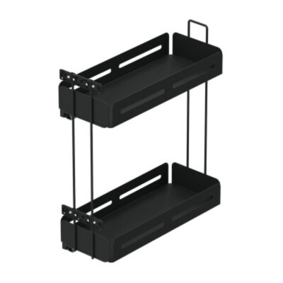 Starax 20cm Unique Box Gizli Raylı Deterjanlık (Çift Açılım) Antrasit Renk Sol Yön (S-2441-UB-A) - 2