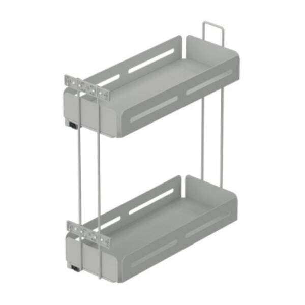 Starax 25cm Unique Box Gizli Raylı Deterjanlık (Çift Açılım) Beyaz Renk Sol Yön (S-2443-UB-W) - 2