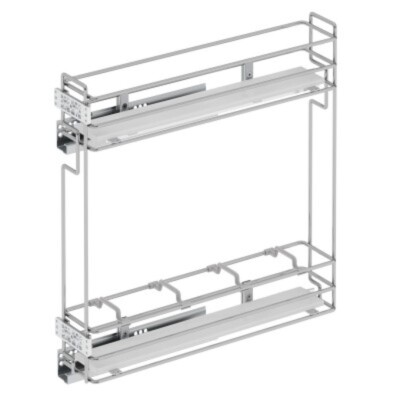 Starax 15cm Gizli Raylı Şişelik (Tek Açılım) Ahşap Krom Renk Sağ Yön (S-2475-C) - 2