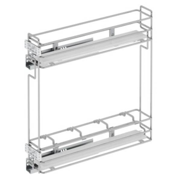 Starax 15cm Gizli Raylı Şişelik (Tek Açılım) Ahşap Krom Renk Sağ Yön (S-2475-C) - 2