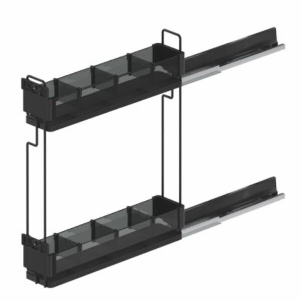 Starax 15cm Premium Kaymaz Yüzeyli Ahşap Tablalı Şişelik - Çift Açılım Antrasit Renk Sağ Yön (S-2661-P-A) - 2