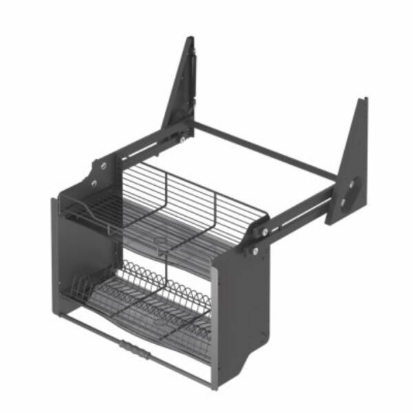 Starax 60cm İki Katlı Raf Asansörü (tepsili) Antrasit Renk (S-5181-A) - 2