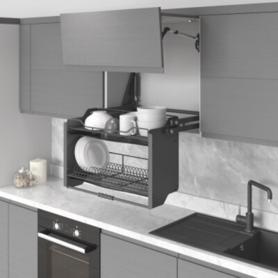 Starax 60cm İki Katlı Raf Asansörü (tepsili) Antrasit Renk (S-5181-A) - 1