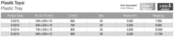 Starax 70cm Plastik Tepsi Antrasit Renk (S-5213-A) - 2