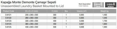 Starax Kapağa Monte Demonte Çamaşır Sepeti Antrasit Renk (S-8124-A) - 4