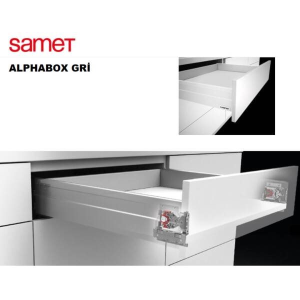 Samet Alpha Box 45cm Bordürsüz Gri Yanaklı Ray 18mn (12717743850345) - 3