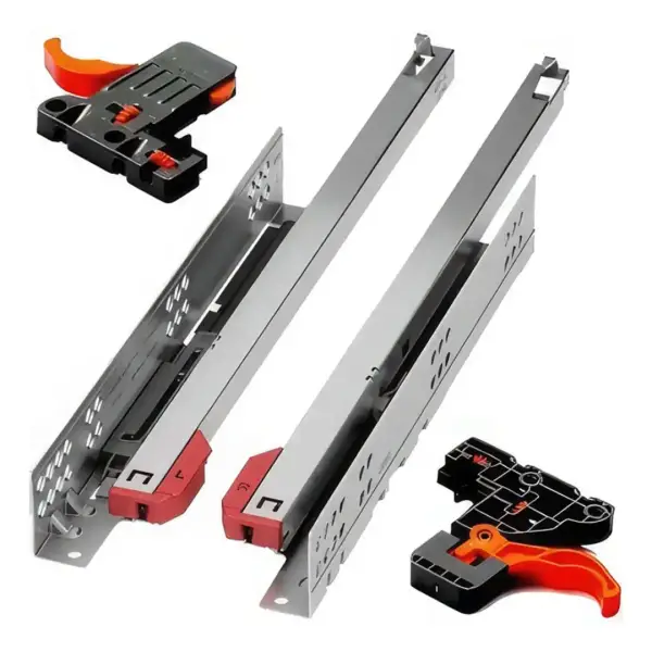 Samet Smart Slide 55cm Tek Açılım Frenli Ray Ve Mandal Set (12722127-SET) - 1