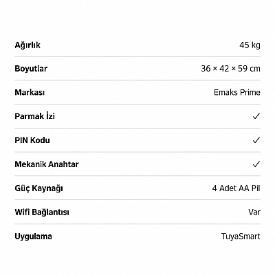 Emaksprime Mat Altın Akıllı Güvenlik Kasası G40-59 45 Kg (EE.SBX.G40.59.R008) - 5