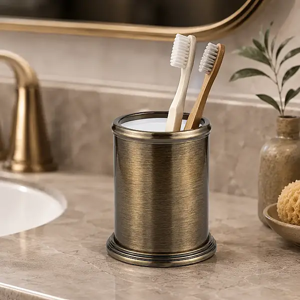 Gedy Scala Tezgah Üstü Diş Fırçalık Parlak Bronz (A.1WC.91178/OW) - 1