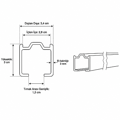 Sisco Kapı Rayı 0116 ve 0117 Uyumlu Ray (SCS0180) - Sisco (1)