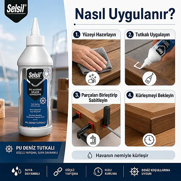 Selsil Deniz Tutkalı Bal Rengi 500gr (SEL10) - 5