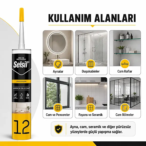 Selsil Şeffaf Ayna Silikonu 280 ml - 2