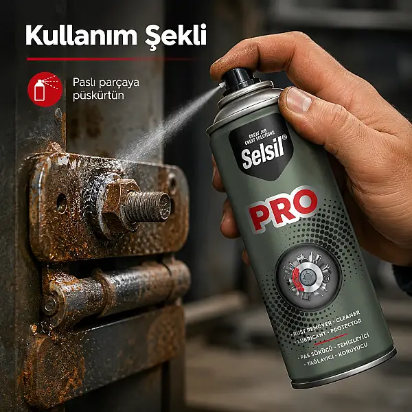 Selsil PRO Pas Sökücü ve Yağlayıcı Bakım Spreyi SEL35) - 4
