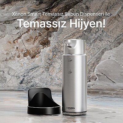 Sensörlü Sabunluk | Şarjlı, Otomatik, Temassız, Sıvı Sabunluk, Gri (X6840_M1) - Xenon Smart (1)