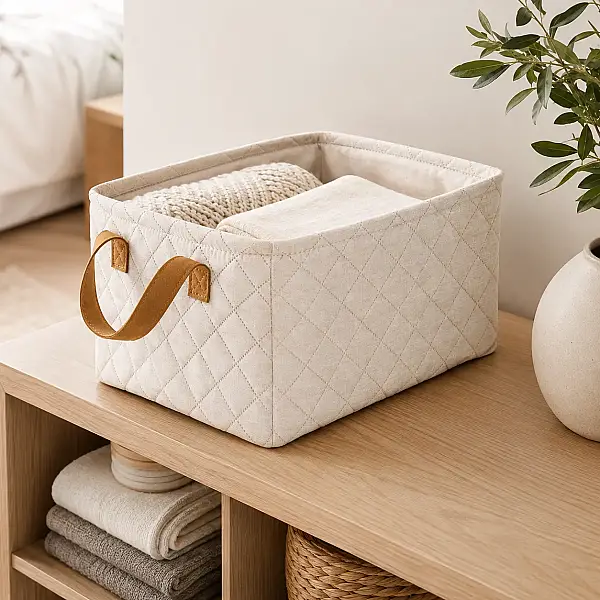 Sese Tutacaklı Sepet Bej 23x33x18cm (4912532) - 1