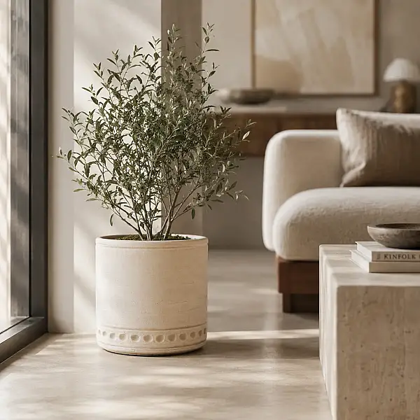 Seramik Saksı Açık Kahve 16*14 cm (AK.JH0066) - 1